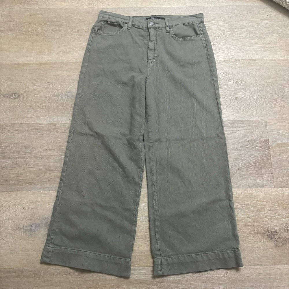 Hudson Wide Leg Olive Jeans